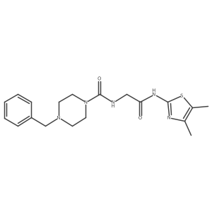 4-benzyl-N-(2-{[(2E)-4,5-dimethyl-1,3-thiazol-2(3H)-ylidene]amino}-2-oxoethyl)piperazine-1-carboxamide结构式