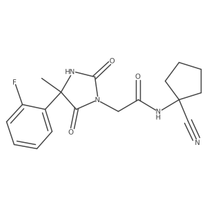 N-(1-cyanocyclopentyl)-2-[4-(2-fluorophenyl)-4-methyl-2,5-dioxoimidazolidin-1-yl]acetamide Structure