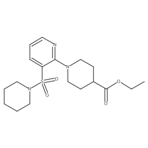 Ethyl 1-[3-(piperidin-1-ylsulfonyl)pyridin-2-yl]piperidine-4-carboxylate结构式