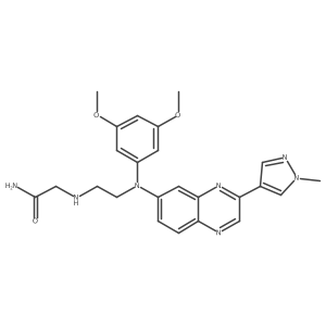 Acetamide, 2-[[2-[(3,5-dimethoxyphenyl)[3-(1-methyl-1H-pyrazol-4-yl)-6-quinoxalinyl]amino]ethyl]amino]- Structure