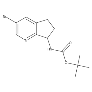 tert-butyl N-{3-bromo-5H,6H,7H-cyclopenta[b]pyridin-7-yl}carbamate Structure