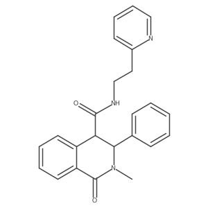 2-methyl-1-oxo-3-phenyl-N-[2-(pyridin-2-yl)ethyl]-1,2,3,4-tetrahydroisoquinoline-4-carboxamide Structure
