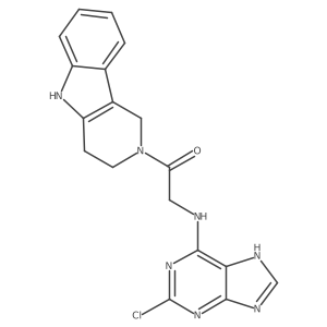 2-[(2-chloro-9H-purin-6-yl)amino]-1-(1,3,4,5-tetrahydro-2H-pyrido[4,3-b]indol-2-yl)ethanone结构式