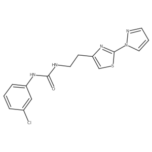 1-(2-(2-(1H-pyrazol-1-yl)thiazol-4-yl)ethyl)-3-(3-chlorophenyl)urea Structure