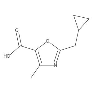 2-(Cyclopropylmethyl)-4-methyl-1,3-oxazole-5-carboxylic acid结构式