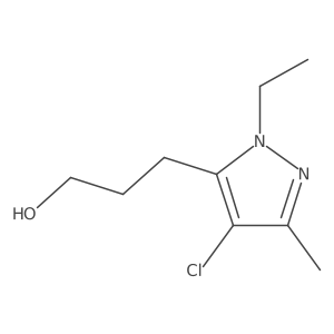 3-(4-chloro-1-ethyl-3-methyl-1H-pyrazol-5-yl)propan-1-ol Structure