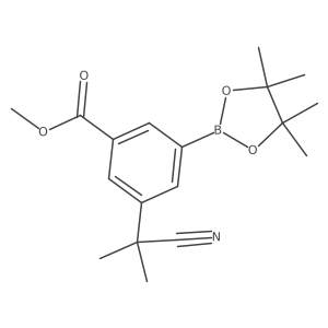 Methyl 3-(1-cyano-1-methylethyl)-5-(4,4,5,5-tetramethyl-1,3,2-dioxaborolan-2-yl)benzoate结构式