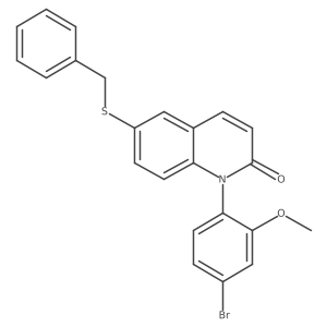 6-(benzylthio)-1-(4-bromo-2-methoxyphenyl)quinolin-2(1H)-one结构式