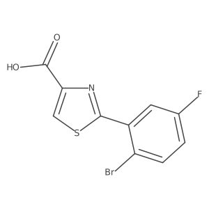 2-(2-Bromo-5-fluorophenyl)thiazole-4-carboxylic Acid结构式