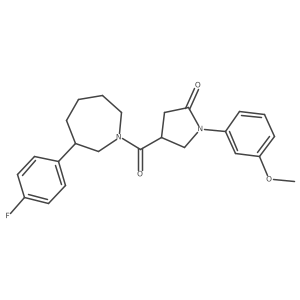 4-[3-(4-Fluorophenyl)azepane-1-carbonyl]-1-(3-methoxyphenyl)pyrrolidin-2-one结构式