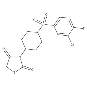 3-(1-((3-Chloro-4-fluorophenyl)sulfonyl)piperidin-4-yl)thiazolidine-2,4-dione Structure
