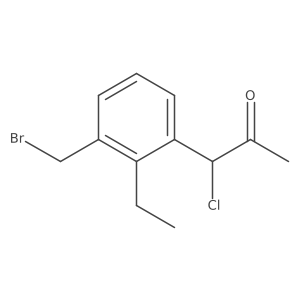 1-(3-(Bromomethyl)-2-ethylphenyl)-1-chloropropan-2-one结构式