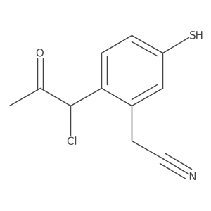 CC(=O)C(Cl)c1ccc(S)cc1CC#N结构式