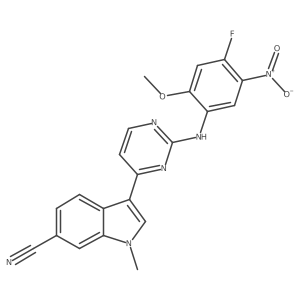 3-[2-[(4-Fluoro-2-methoxy-5-nitrophenyl)amino]-4-pyrimidinyl]-1-methyl-1H-indole-6-carbonitrile结构式