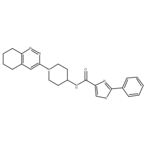 2-phenyl-N-(1-(5,6,7,8-tetrahydrocinnolin-3-yl)piperidin-4-yl)thiazole-4-carboxamide结构式