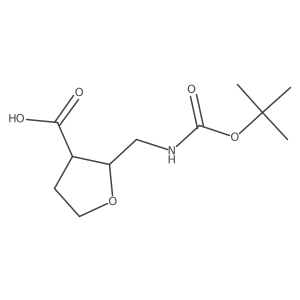 2-({[(Tert-butoxy)carbonyl]amino}methyl)oxolane-3-carboxylic acid结构式