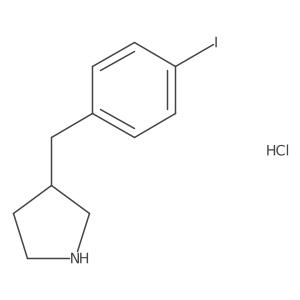 3-[(4-Iodophenyl)methyl]pyrrolidine hydrochloride结构式