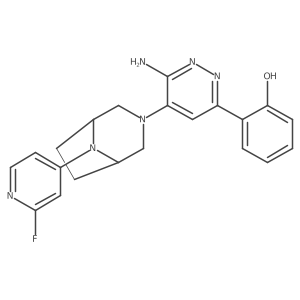 2-{6-Amino-5-[8-(2-fluoropyridin-4-yl)-3,8-diazabicyclo[3.2.1]octan-3-yl]pyridazin-3-yl}phenol Structure
