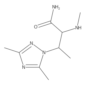3-(dimethyl-1H-1,2,4-triazol-1-yl)-2-(methylamino)butanamide结构式