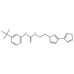 1-(2-(3-(thiophen-3-yl)-1H-pyrazol-1-yl)ethyl)-3-(3-(trifluoromethyl)phenyl)urea Structure