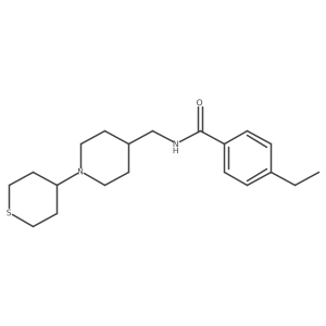 4-ethyl-N-((1-(tetrahydro-2H-thiopyran-4-yl)piperidin-4-yl)methyl)benzamide Structure
