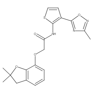 2-((2,2-dimethyl-2,3-dihydrobenzofuran-7-yl)oxy)-N-(3-(3-methyl-1,2,4-oxadiazol-5-yl)thiophen-2-yl)acetamide Structure