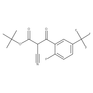 2-Fluoro-5-(trifluoromethyl)-alpha-cyano-beta-oxo-benzenepropanoic acid tert-butyl ester Structure