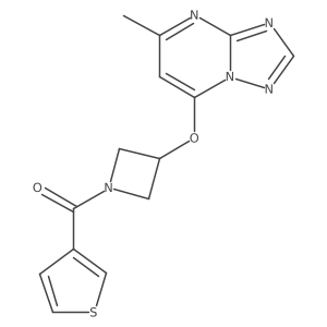 3-({5-Methyl-[1,2,4]triazolo[1,5-a]pyrimidin-7-yl}oxy)-1-(thiophene-3-carbonyl)azetidine结构式