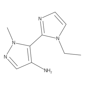 5-(1-ethyl-1H-imidazol-2-yl)-1-methyl-1H-pyrazol-4-amine Structure