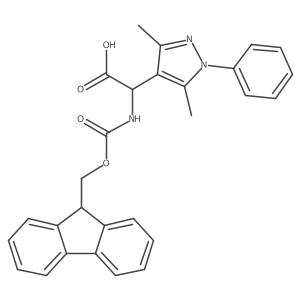 2-(3,5-dimethyl-1-phenyl-1H-pyrazol-4-yl)-2-({[(9H-fluoren-9-yl)methoxy]carbonyl}amino)acetic acid结构式