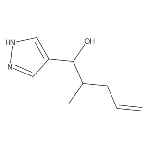 2-methyl-1-(1H-pyrazol-4-yl)pent-4-en-1-ol Structure