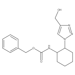 rac-benzyl N-[(1R,2S)-2-[4-(hydroxymethyl)-1H-1,2,3-triazol-1-yl]cyclohexyl]carbamate Structure