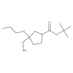 Tert-butyl 3-(aminomethyl)-3-propoxypyrrolidine-1-carboxylate结构式