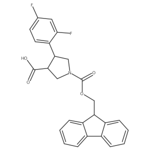 (3S,4R)-4-(2,4-Difluorophenyl)-1-(9H-fluoren-9-ylmethoxycarbonyl)pyrrolidine-3-carboxylic acid结构式
