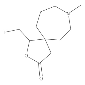 1-(Iodomethyl)-8-methyl-2-oxa-8-azaspiro[4.6]undecan-3-one结构式