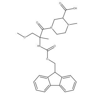 4-[2-({[(9H-fluoren-9-yl)methoxy]carbonyl}amino)-3-methoxy-2-methylpropanoyl]-1-methylpiperazine-2-carboxylic acid Structure