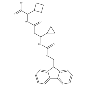 2-cyclobutyl-2-[3-cyclopropyl-3-({[(9H-fluoren-9-yl)methoxy]carbonyl}amino)propanamido]acetic acid Structure