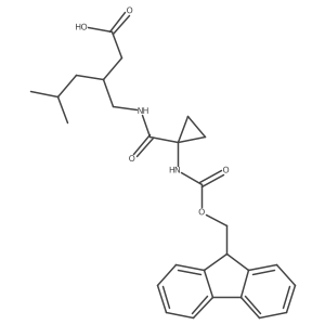 3-({[1-({[(9H-fluoren-9-yl)methoxy]carbonyl}amino)cyclopropyl]formamido}methyl)-5-methylhexanoic acid Structure
