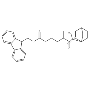 2-[4-({[(9H-fluoren-9-yl)methoxy]carbonyl}amino)-2-methylbutanoyl]-2-azabicyclo[2.2.2]octane-1-carboxylic acid结构式
