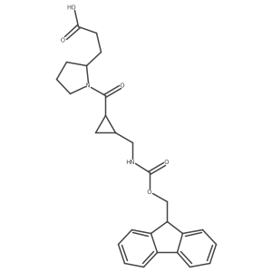 3-(1-{2-[({[(9H-fluoren-9-yl)methoxy]carbonyl}amino)methyl]cyclopropanecarbonyl}pyrrolidin-2-yl)propanoic acid结构式
