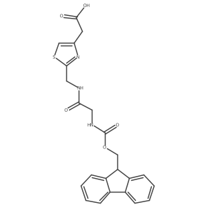 2-(2-{[2-({[(9H-fluoren-9-yl)methoxy]carbonyl}amino)acetamido]methyl}-1,3-thiazol-4-yl)acetic acid结构式