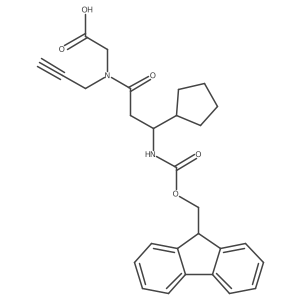 2-[3-cyclopentyl-3-({[(9H-fluoren-9-yl)methoxy]carbonyl}amino)-N-(prop-2-yn-1-yl)propanamido]acetic acid结构式
