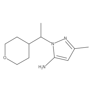 3-methyl-1-[1-(oxan-4-yl)ethyl]-1H-pyrazol-5-amine结构式