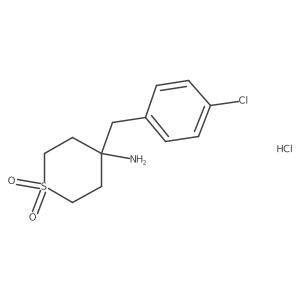 4-Amino-4-[(4-chlorophenyl)methyl]-1lambda(6)-thiane-1,1-dione hydrochloride结构式