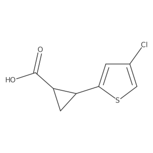 rac-(1R,2R)-2-(4-chlorothiophen-2-yl)cyclopropane-1-carboxylic acid Structure