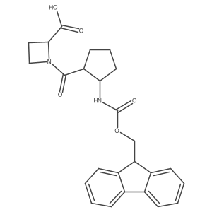 rac-1-[(1R,2S)-2-({[(9H-fluoren-9-yl)methoxy]carbonyl}amino)cyclopentanecarbonyl]azetidine-2-carboxylic acid结构式