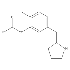2-{[3-(Difluoromethoxy)-4-methylphenyl]methyl}pyrrolidine Structure