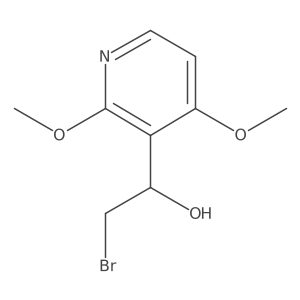 2-Bromo-1-(2,4-dimethoxypyridin-3-yl)ethan-1-ol结构式