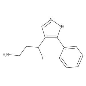 3-fluoro-3-(3-phenyl-1H-pyrazol-4-yl)propan-1-amine结构式