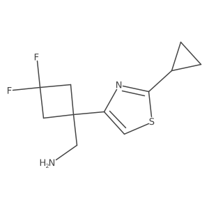 [1-(2-Cyclopropyl-1,3-thiazol-4-yl)-3,3-difluorocyclobutyl]methanamine Structure
